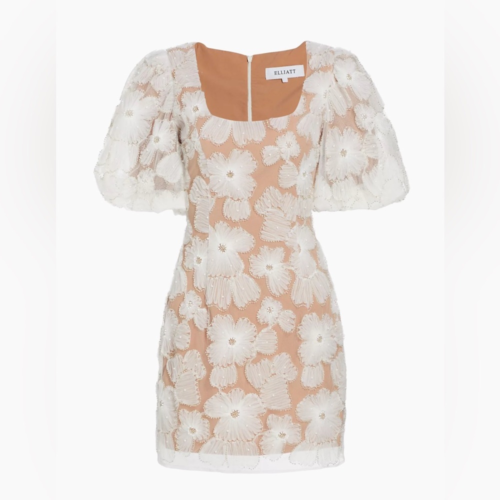 Elliatt The New Bride Bellamy Embellished Mesh Minidress